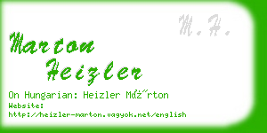 marton heizler business card